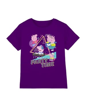 Peppa Pig Kinderen/Kinderen Party Time Familie T-shirt (Paars)