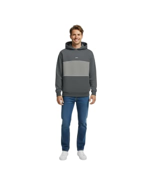 Slazenger Hoodie met trekkoord en kleurblokken voor heren (Leisteen)