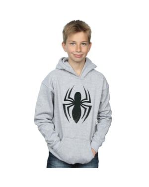 Marvel Boys Spider-Man Ultimate Spider Logo Hoodie (Sports Grey)