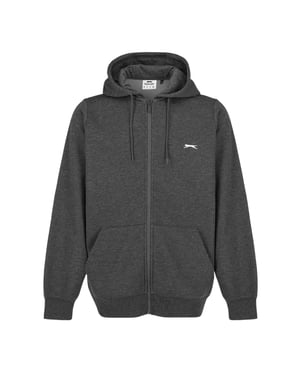 Slazenger Heren Polycotton Full Zip Hoodie (Houtskool mergel)
