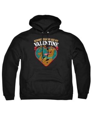 Scooby Doo Unisex-hoodie met lange mouwen voor volwassenen: ‘Scooby Snacks Are My Valentine’ (Zwart)