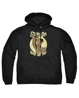 Scooby Doo Unisex-hoodie voor volwassenen met de tekst ‘Where Are You?’ (Zwart)