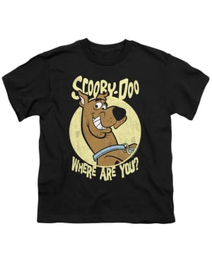 Scooby Doo T-shirt voor kinderen met de tekst ‘Where Are You?’ (Zwart)