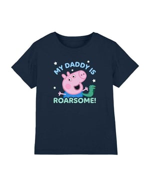Peppa Pig Kinderen/Kinderen Roarsome Papa George Varken T-Shirt (Marine)