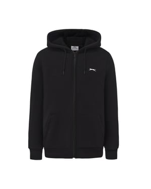 Slazenger Herenhoodie met voering en doorlopende rits van Borg (Zwart)
