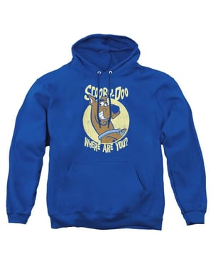 Scooby Doo Unisex-hoodie voor volwassenen met de tekst ‘Where Are You?’ (Royaal Blauw)
