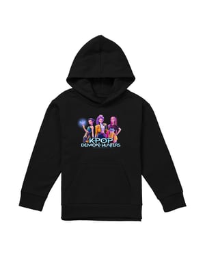 K-Pop Demon Hunters Childrens/Kids Huntrix Group Pullover Hoodie (Black)