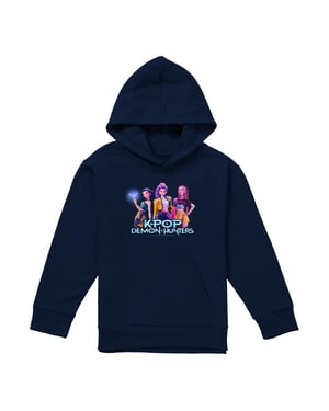 K-Pop Demon Hunters Childrens/Kids Huntrix Group Pullover Hoodie (Navy)