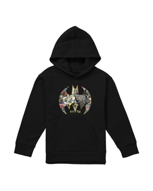 Batman Kinderen/Kids Shield 80th-trui met capuchon (Zwart)