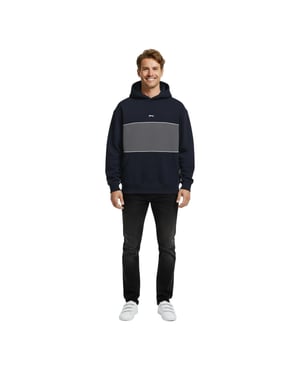 Slazenger Hoodie met trekkoord en kleurblokken voor heren (Marine)