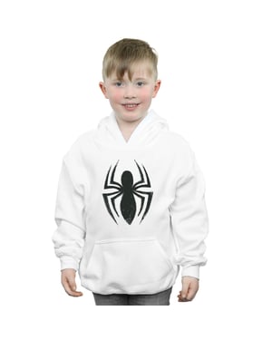 Marvel Boys Spider-Man Ultimate Spider Logo Hoodie (White)