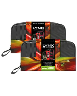 LYNX Fine Fragrance Cherry Spritz Washbag Collection Gift Set 3 piece, Pack of 2