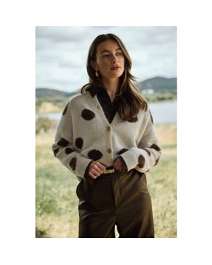 Nukus Nkf05031 388 laure cardigan dots offwhite/chocolate