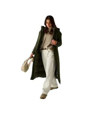 Regatta Womens/Ladies Janna Waterproof Long Length Insulated Jacket (Dark Khaki)