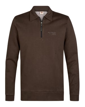 Petrol Industries - Heren Sweater met rits millhall - Bruin