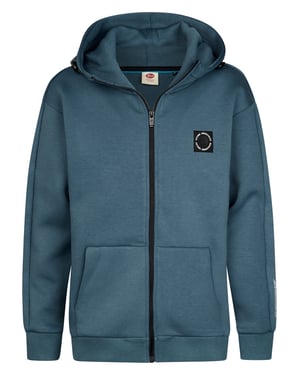 Petrol Industries - Jongens Scuba hoodie met rits staal - Blauw