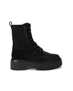 Kurt Geiger London Suede Crystal Chunky Ankle Boots