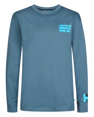 Petrol Industries - Jongens Longsleeve T-shirt met print ironlake - Blauw