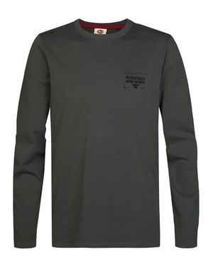 Petrol Industries - Heren Longsleeve met print forgewall - Groen
