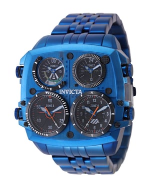 Invicta Aviator - Zulu Time 50655 Herenhorloge - Quartz Uurwerk - Roestvrij Staal met Zwarte Wijzerplaat - 50 mm