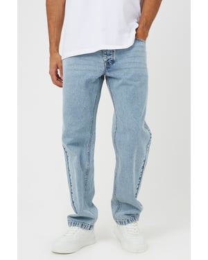 Light Blue Loose Fit Acid Wash Denim Jeans