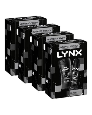 Lynx Black Duo Gift Set 2 piece, Pack of 4