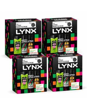 LYNX All Stars Trio & Body Scrub Gift Set 3 piece, Pack of 4