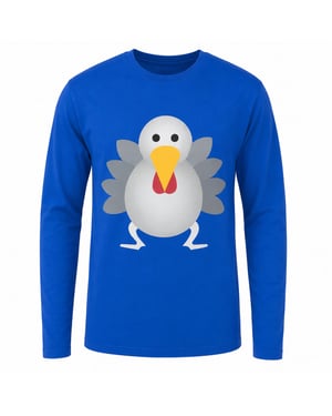 RJM Mens Christmas Turkey Pyjama Set Blue Funny Festive Winter Nightwear