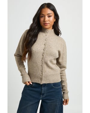 Petite Supersoft Brushed Knit Button Cardigan