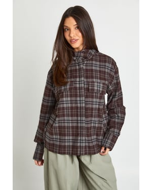 Cotton Funnel Neck Utility Shirt