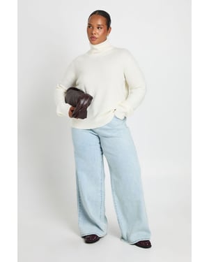 Plus Knitted Longline Crew Neck Jumper