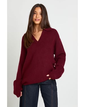 Collar Detail Knitted Jumper