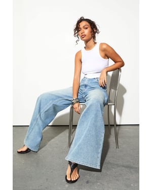 The Tall Mid Waist Wide Leg Jean