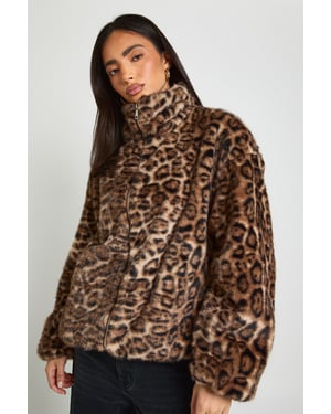 Leopard Faux Fur Coat