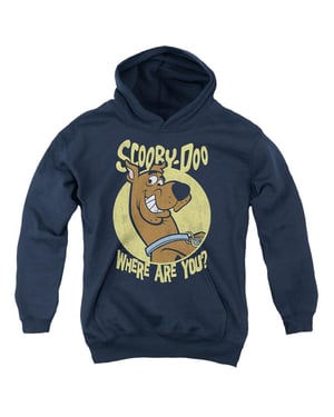 Scooby Doo Hoodie voor kinderen met de tekst ‘Where Are You’ (Marine)