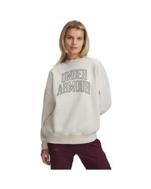 Under Armour Rival Fleece Relaxed Fit Sweatshirt för dam och herr (Vit)