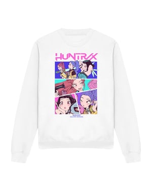 K-Pop Demon Hunters Unisex Volwassenen Huntrix Neon Comic Anime Sweater (Wit)
