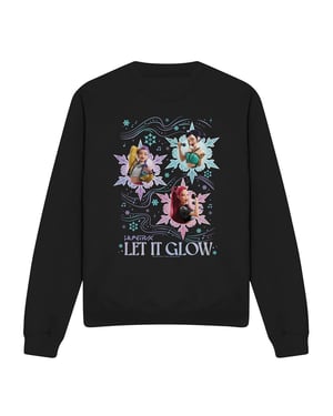 K-Pop Demon Hunters Unisex Huntrix ‘Let It Glow’ kerstsweatshirt voor volwassenen (Zwart)