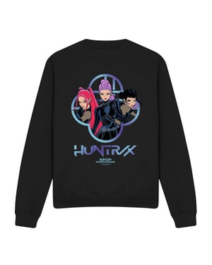 K-Pop Demon Hunters Unisex Adult Huntrix Girls Logo Sweatshirt (Black)