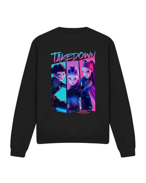 K-Pop Demon Hunters Unisex Volwassen Takedown Huntr/X Comic Sweatshirt (Zwart)
