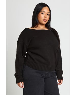 Plus Soft Knit V Back Jumper