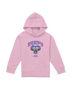 K-Pop Demon Hunters Childrens/Kids Derpy Tiger Collegic Pullover Hoodie (Light Pink)