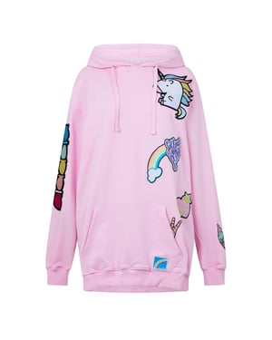 Diadora Hoodie met trekkoord en eenhoornmotief voor meisjes (Roze)