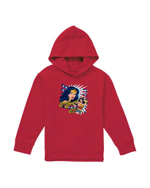 Wonder Woman Kinderen/Kinderen Pop Art Hoodie (Rood)