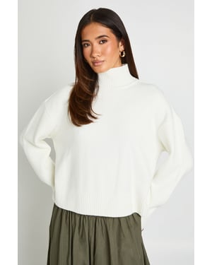 Exposed Seam Detail High Neck Jumper