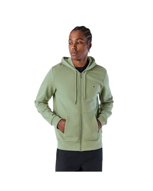 Lacoste Heren-hoodie met volledige ritssluiting van katoenmix en basic logo (Tijm Groen)