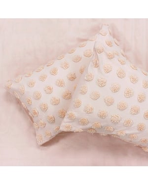 Linen House Haze Tufted Pillowcase Pair, Peach