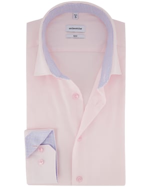 Strijkvrij roze overhemd Seidensticker Slim Fit katoen