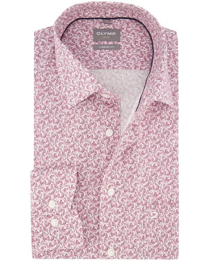 Roze wit OLYMP overhemd met print