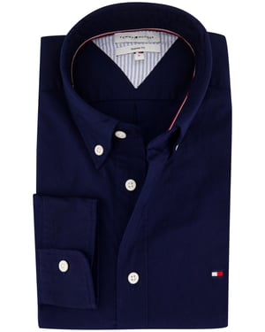 Overhemden Tommy Hilfiger donkerblauw normale fit